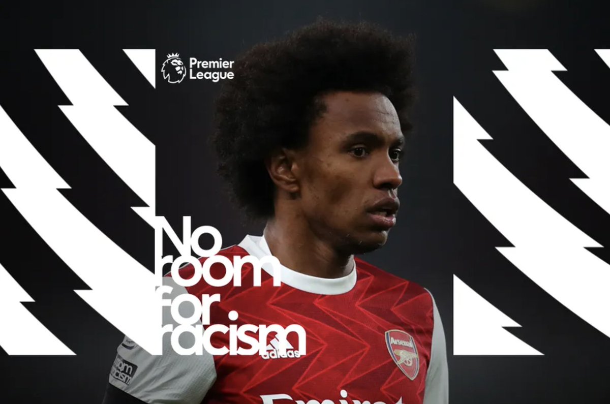 premierleague's tweet photo. "Enough is enough"

Willian explains how racist abuse affects him, as part of @Arsenal's #StopOnlineAbuse campaign

#NoRoomForRacism ➡️ https://t.co/e6qyi4PqXY https://t.co/eNzwhacZ9w