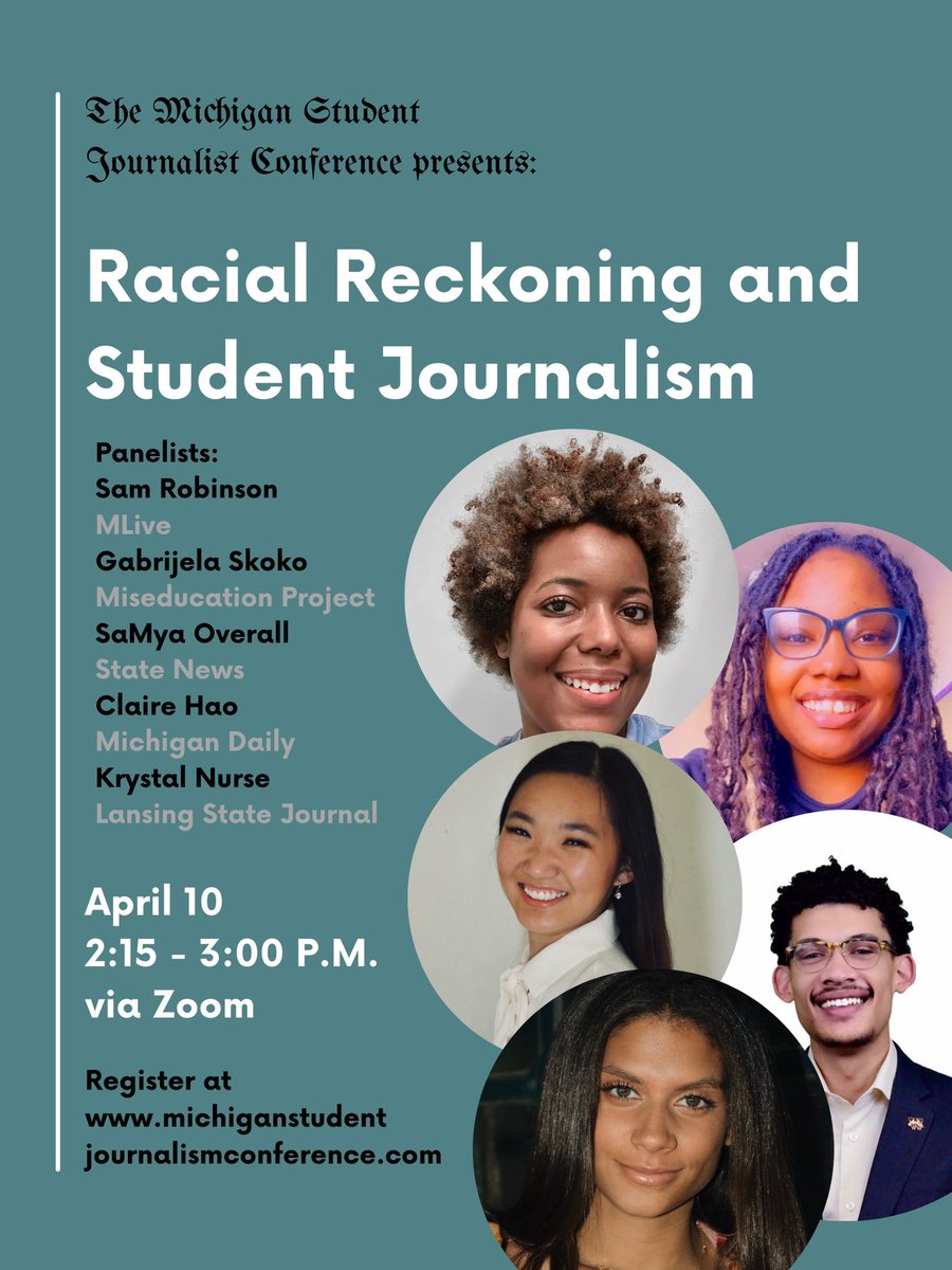 MSJC2021's tweet photo. As the country undergoes racial reckoning, the media industry needs to step up to answer some tough questions, too. 

Hear from student and professional journalists on navigating their newsrooms towards more accessible, diverse and democratic futures at 2:15pm Saturday! https://t.co/pbmToF1rBC