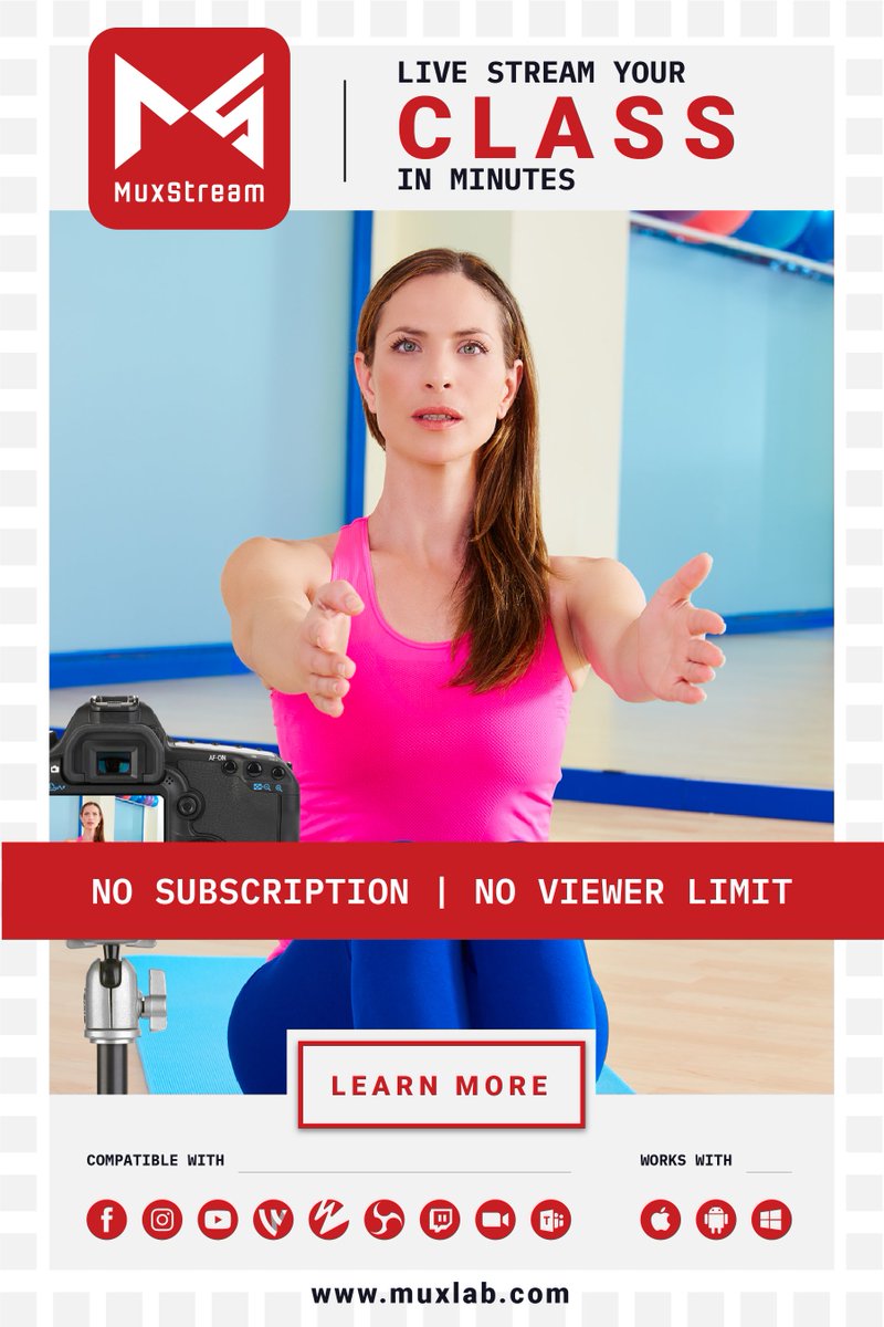 MuxLabInc's tweet image. #Livestream your fitness class in high definition from your home or gym. Create your own studio and show multiple camera angles.  #muxlab #innovation