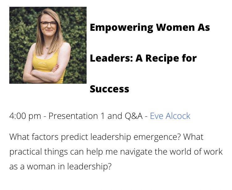 EveAlcock's tweet photo. Buzzing to speak at @FIEstudy_abroad’s Student Global Leadership Conference on Saturday 🥳 

I’ll be delivering a session on women in leadership, and taking part in a panel about the changing face of leadership in today’s society. 

See you there! ✨ https://t.co/iuIWEDuwV4