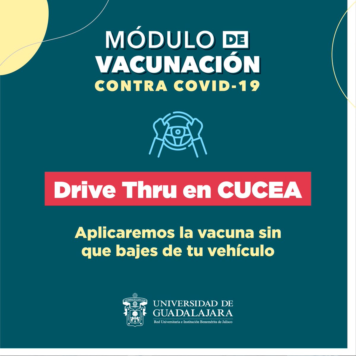 rvillanueval's tweet photo. ¡Cero fila en el Drive Thru del @CUCEA_OFICIAL para recibir vacuna anti #Covid19!

En este momento, tenemos aproximadamente 2,000 dosis disponibles para las y los adultos mayores de Zapopan, cuyo primer apellido inicie con la letra N, O, P, Q, R o S. https://t.co/gYbJrv3SUH
