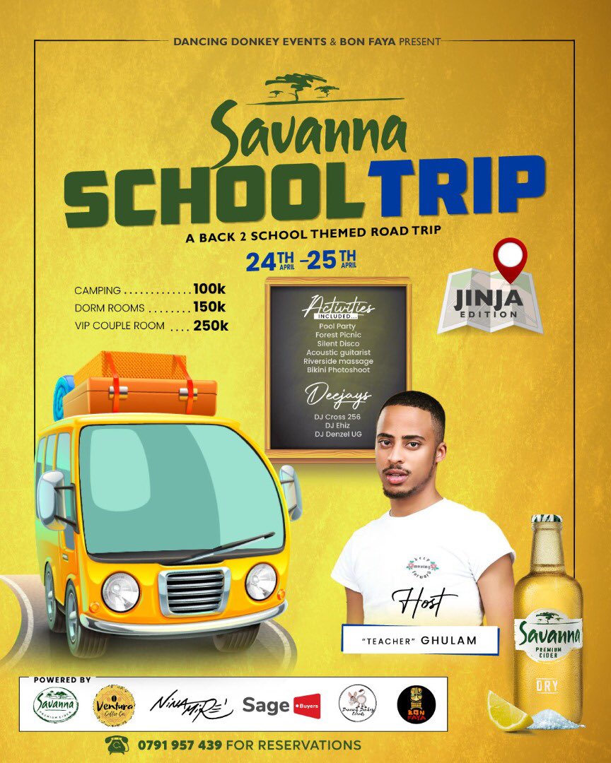 DenzelUG's tweet photo. @Johnlaban256 Allow me to shamelessly plug The #SavannaSchoolTrip hosted by Teacher @SpeedGhulam and Teacher @PatienSmith with entertainment prefects @Djcross256 and @djdenzelug https://t.co/thJuURwVge