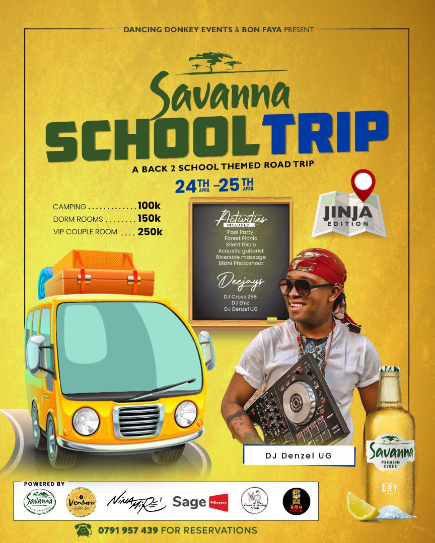 DenzelUG's tweet photo. @Johnlaban256 Allow me to shamelessly plug The #SavannaSchoolTrip hosted by Teacher @SpeedGhulam and Teacher @PatienSmith with entertainment prefects @Djcross256 and @djdenzelug https://t.co/thJuURwVge