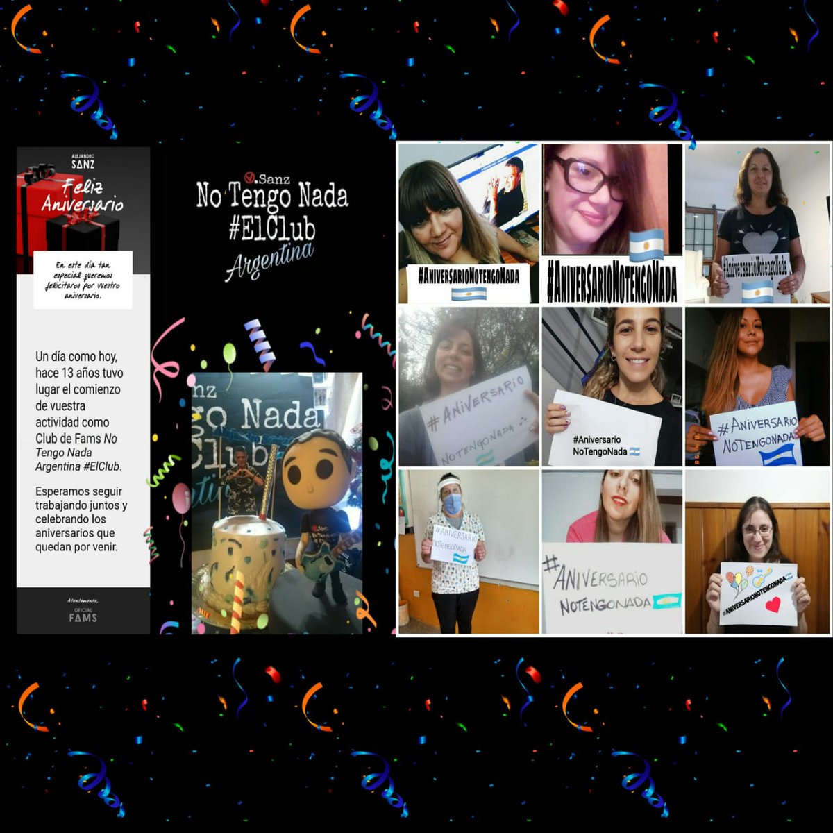 STARSMANU's tweet photo. Un aniversario ➕ gracias a qué existe nuestro poeta @AlejandroSanz 💓 nos motivas desde que diste marcha a tus sueño de artista 🤗 🎶  y nos incluiste en el 🌎🙌❤️ vamos haciendo camino para darte un 💋 @NoTengoNadaArg
#AniversarioNoTengoNada🇦🇷
#oficialfams https://t.co/Ks7uwidRJI
