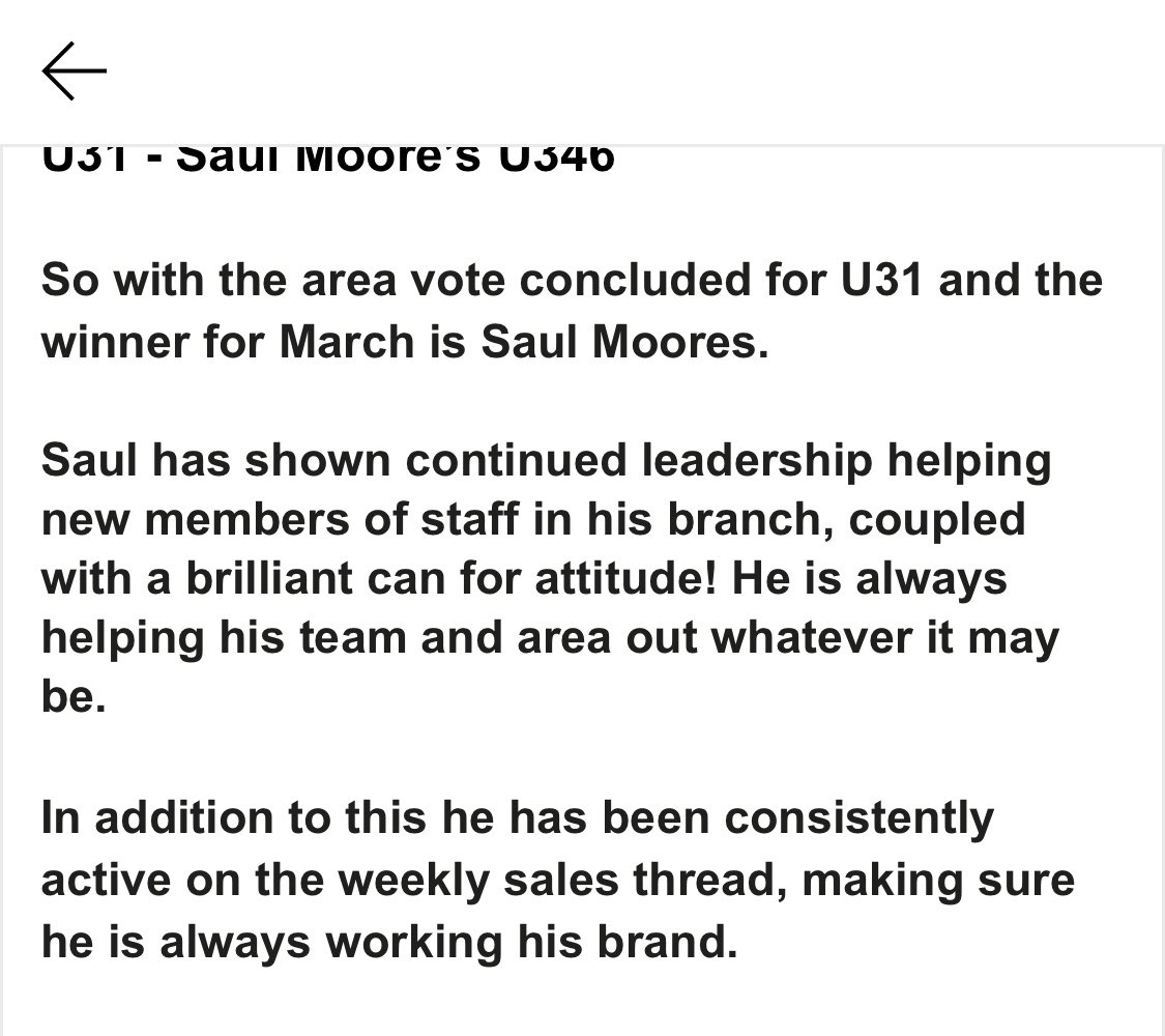 Saul Moores (@saulmooreserac) on Twitter photo Buzzing after being named employee of the month for U31✅time to kick on and continue that progression now. Thanks <a href="/clairegrimes111/">Claire Graham</a> for the meeting today, set me on a good path for my next steps📈 Buzzing after being named employee of the month for U31✅time to kick on and continue that progression now. Thanks <a href="/clairegrimes111/">Claire Graham</a> for the meeting today, set me on a good path for my next steps📈