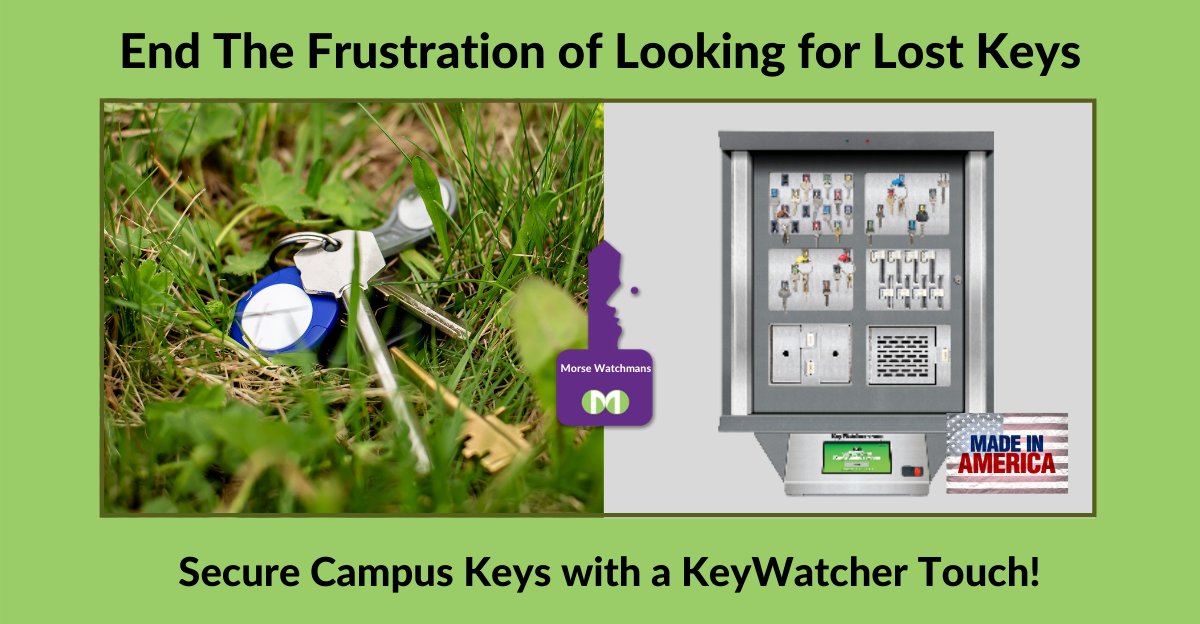 MorseWatchmans1's tweet image. End the Frustration of Looking for Lost Keys. Secure all Campus Keys with a KeyWatcher Touch.  #SchoolSecurity  #KeyAccessControl #CampusSecurity

hubs.ly/H0Kvyc_0