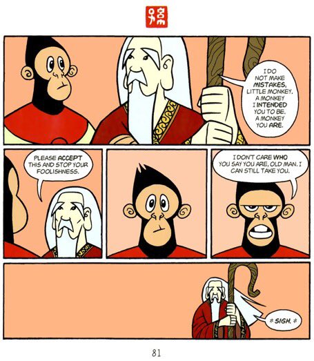 brigmaguire's tweet photo. i love the 3 different narratives, but i especially like jin’s and the monkey king’s! the monkey king’s storyline with tze-yo-tzuh is my favorite so far #bsueng230 https://t.co/6QovdOYkop