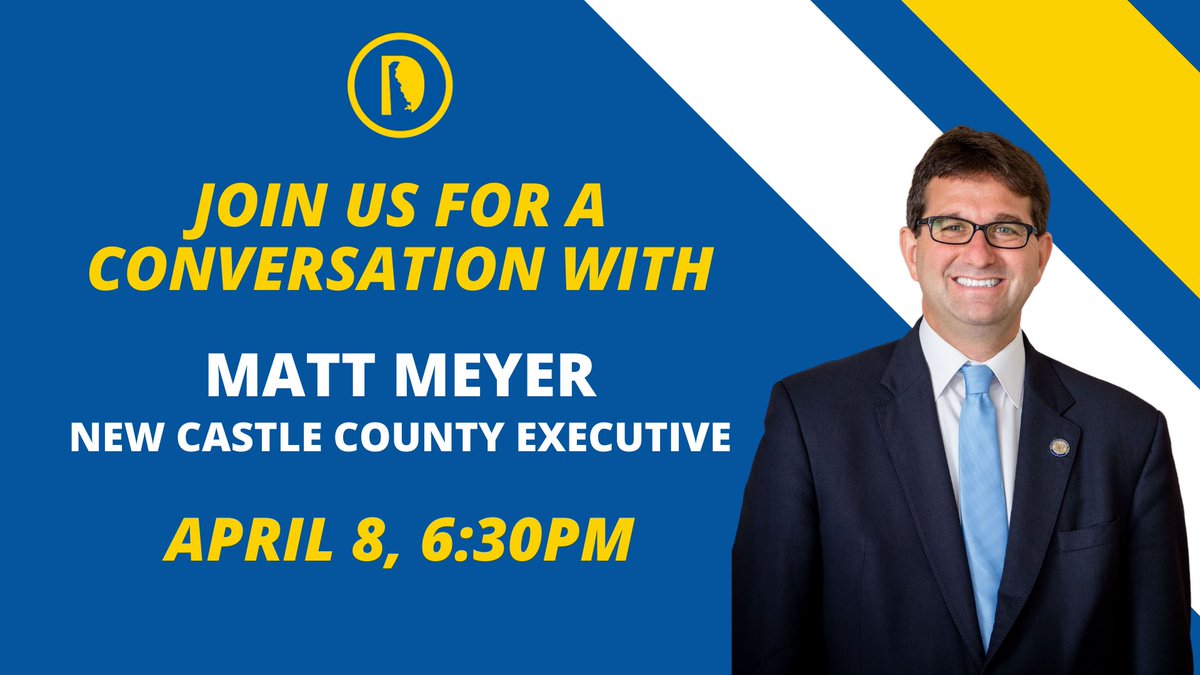College Democrats @ University of Delaware (@uddems) on Twitter photo Join us tonight for a conversation with New Castle County Executive Matt Meyer!
If you have not received a Zoom link to attend, please reach out to us at udeldems@gmail.com! Join us tonight for a conversation with New Castle County Executive Matt Meyer!
If you have not received a Zoom link to attend, please reach out to us at udeldems@gmail.com!