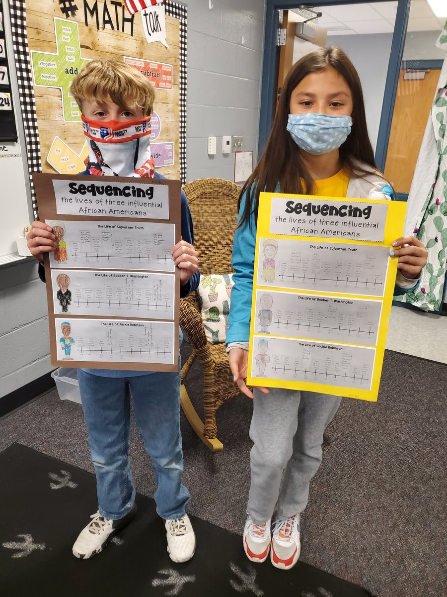 MsTaylorsSTEM's tweet photo. This week, our reading group read about influential Black Americans to practice finding the main idea and sequencing! 📚📖 #PRoud #iteachfifth @USD449 @KDiefenbach1 @My5thGrade https://t.co/CZXjC2hiyS