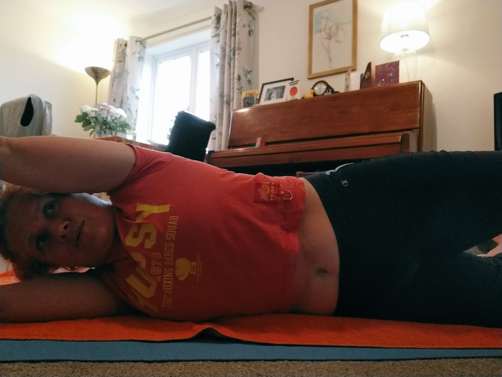 Socksoff1's tweet photo. Phew! It's tough but seemed easier than when we last did it & I have the beginnings of a crow pose. I definitely flapped today ๐ Lots of core work but some nice twisty holds too & super chill Jacob makes it easy to get playful with it #WACore #thursdayvibes https://t.co/KhOcIwryfZ