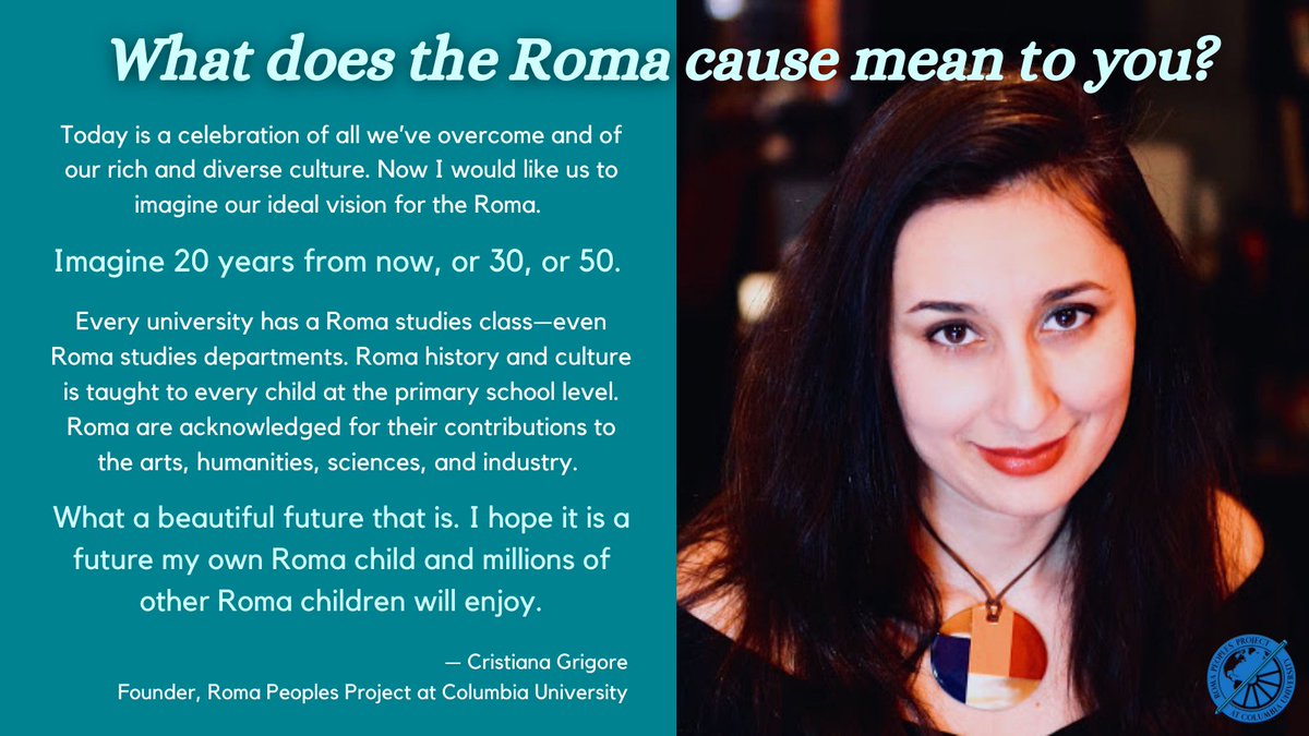 RomaPplsProject's tweet photo. Our founder, @cristiana_grg, envisions a future in which Roma people are no longer subject to stereotypes, in which Roma will not feel that they must hide their identity just to be accepted. This is the future that we are working towards on #InternationalRomaDay, and every day. https://t.co/mr2EUlapWb