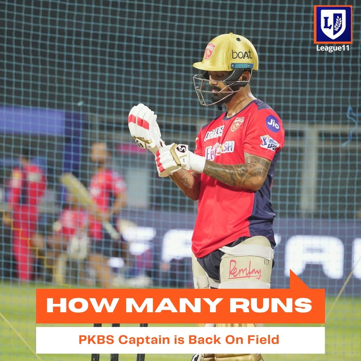 league11_in's tweet photo. KL Rahul is back on the field for #IPL2021. How many runs he will score in this season?
2020 ->670 Runs
2019 ->593 Runs
2018 -> 695 Runs
2021 -> ?????
#PKBS #PunjabKings #KLRahul #KKR #KXIP #IPL #IPLDay #MatchDay https://t.co/Dvd2wIswfe