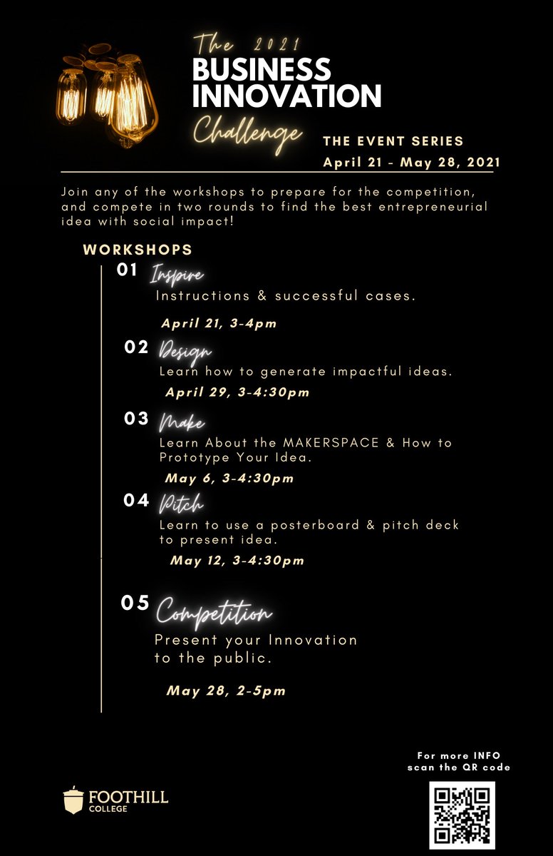 fhbec's tweet photo. Here is an overview of the events taking place with the (BIC). 

This series of multiple presentations will come from guest speakers giving advice centered around design thinking, maker space, elevator pitches, and much more. 

Please click the link in the bio to join the events! https://t.co/ZxIFy8G8QC