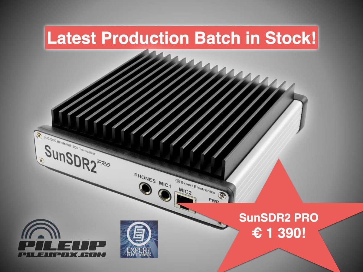 pileupdx's tweet photo. SunSDR2 PRO lowest price ever! Get this great direct sampling HF+6m+2m #SDR transceiver for only €1390! Order this easter weekend! Offer valid while stock lasts, or until May 2. Only units from the latest batch in stock!. https://t.co/Hsr4xds2dy #hamradio #radiosport #dx #sunsdr https://t.co/5gqPAFvNxX