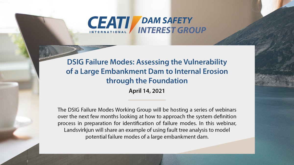 CEATIhydro's tweet photo. 🖥️ Join the DSIG Failure Modes Working Group on next week's webinar on Assessing the Vulnerability of a Large Embankment Dam to Internal Erosion through the Foundation.

Find out more in the description below or by contacting CEATI: https://t.co/iCuJMgbVfb

#dam #safety https://t.co/41MuhjutW2
