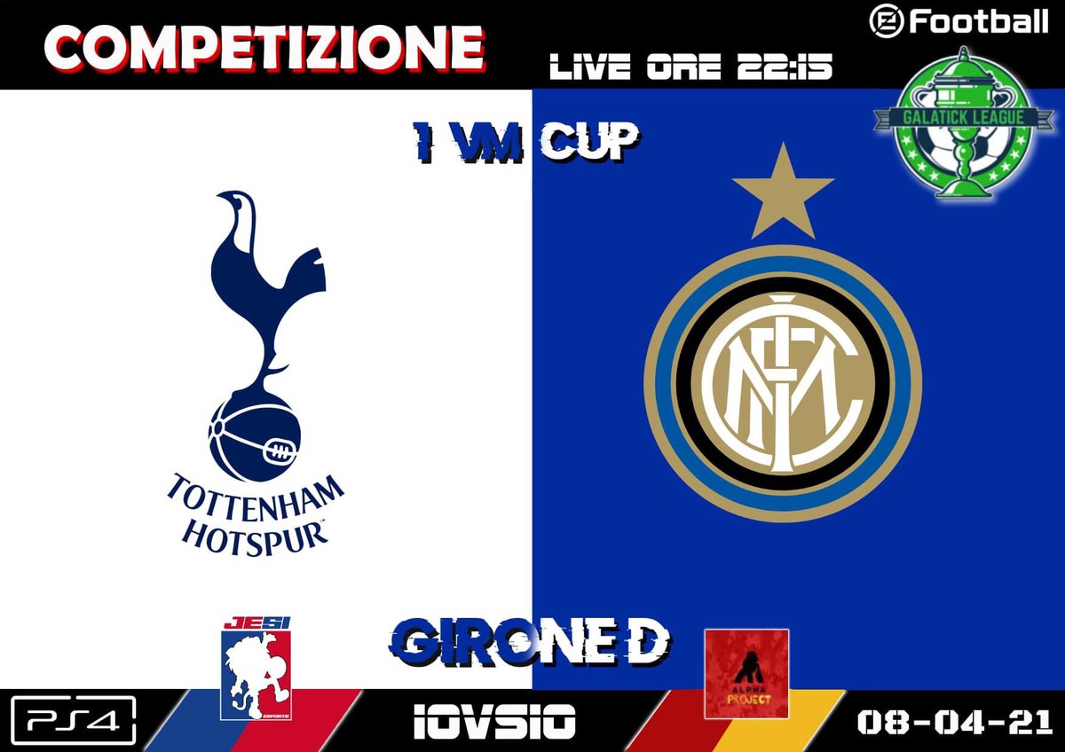 📆 MATCHDAY ⚽️💪🦁

🆚 ALpha Project
🕥22:15 CET
🎥 Live on “Jesi Esports TV Channel”
youtube.com/channel/UCeJ98…

 #Officialpes #PlayStation 
#eSports #proclub #10vs10