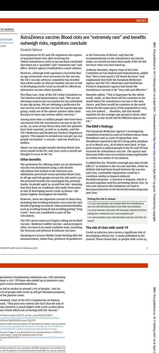 DrPacoMoreno1's tweet photo. El reporte de la EMA (agencia de medicamentos de Europa) indica que la aparición de trombos en pacientes vacunados por Astra-Zeneca contra el #COVID19, es extremadamente raro y el beneficio es mucho mayor que el riesgo.
#VacunasCOVID19 https://t.co/yoCA8KSpcZ