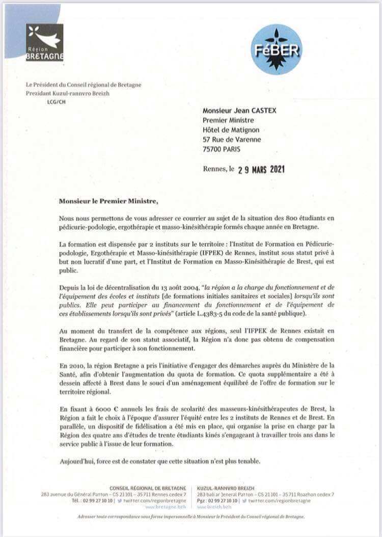 la_FeBER's tweet photo. La FéBER et la région Bretagne s’associent, dans une lettre commune, afin de lutter contre les précarités étudiantes. 🤝

Cette lettre à destination du premier ministre a pour objectif de faire ouvrir les yeux au gouvernement sur la situation des étudiants en rééducation. https://t.co/6mA60B9skw