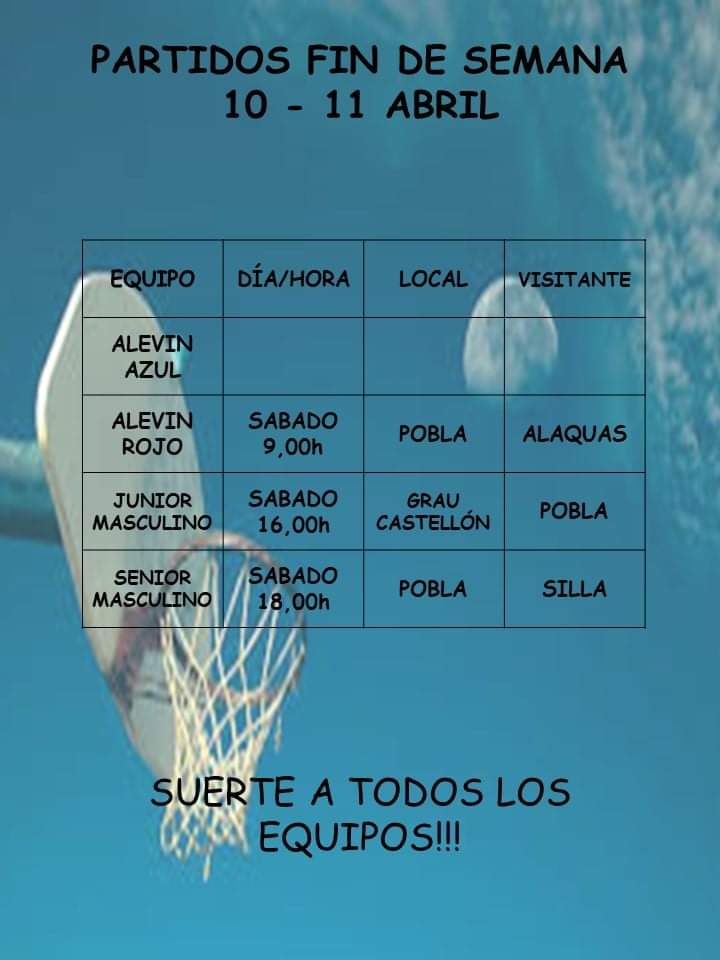 Volvemos a la competición. Partidos para este fin de semana: