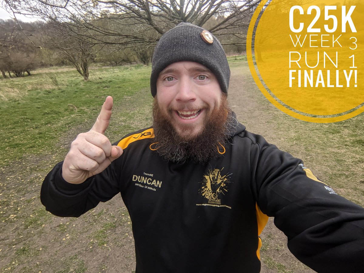 DuncanPaylor's tweet photo. C25K Week 3 Run 1 - Finally got back out there.
It's always confusing to have a "short" week, what with Monday being a chocolate holiday!
#GetOutside #c25k #couchto5k #Week3Run1 #RunFatBoyRun #TeamSummitCrazy #SummitCrazy #BrandAmbassador #RunningBeard #InstaRun #GNRTraining https://t.co/U3bdjX1qZ1