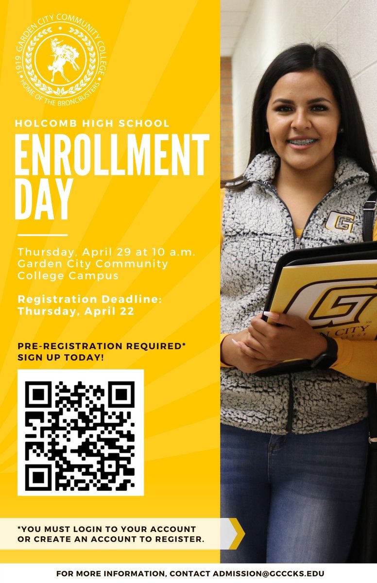 HHSCouns's tweet photo. Seniors planning to attend GCCC this Fall!  Contact Mrs. Johnson with any questions. https://t.co/oeGMTF77in