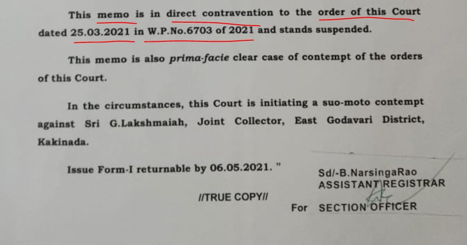 April 8 2021: HC says new order is in contravention to HC order of March 25th 2021 to allow theater owners to Hike prices. HC initiated suo motu contempt against Collector of EG So any Cancellation of Shows or Denying Price Hikes is by AP Govt led by Jagan Reddy & NOT HC !4/4
