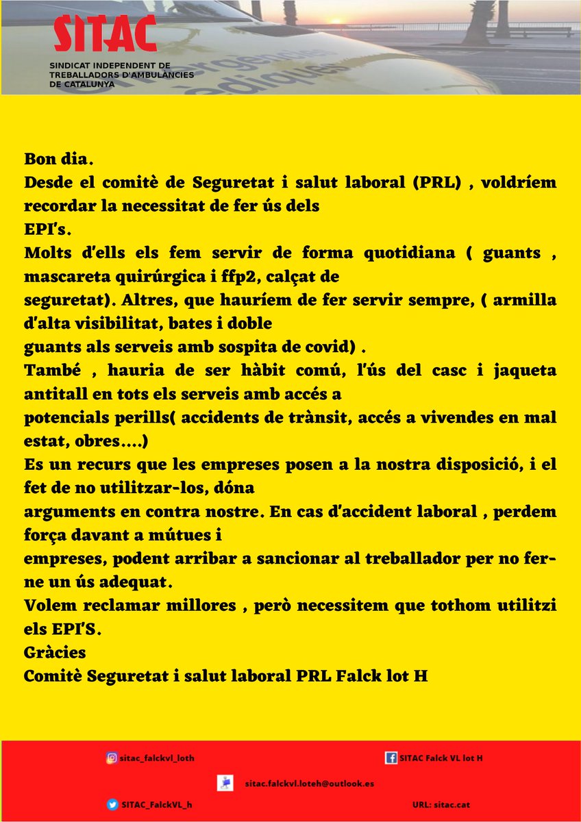 SITACASAC_Lot8's tweet photo. Pk para poder trabajar nosotros, necesitamos que trabajéis con nosotros. #SITAC #SITACfalckVL #transportsanitari #ambulancia #ambulance #tes #tesvisible #ambulanza #llumsblaves #tts #sem #emergenciesmediques #ambul #sva #mercedessprinter #falckvl #emergencias #tsnu #ambulancias https://t.co/RmsYBhAatF