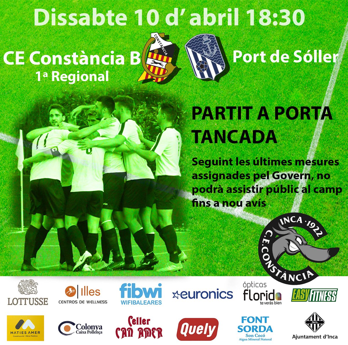 CEConstancia's tweet photo. ⚽💪🏼 Dissabte juga #FilialTOP
🏟️🚫 Per protocol, el partit serà a porta tancada.
#TotsPlegats #FutbolLocal
Tota la informació
👇🏼👇🏼👇🏼 https://t.co/jIf5sIdlrR