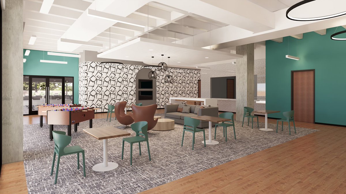 VickersDesign's tweet photo. What do you think about the colors and design elements of these renderings at Tucker Exchange? For this project, Vickers Design Group worked on programming, site analysis, and visioning sessions. #vickersdesigngroup #architecture #interiordesign https://t.co/Q5pNP77rbb