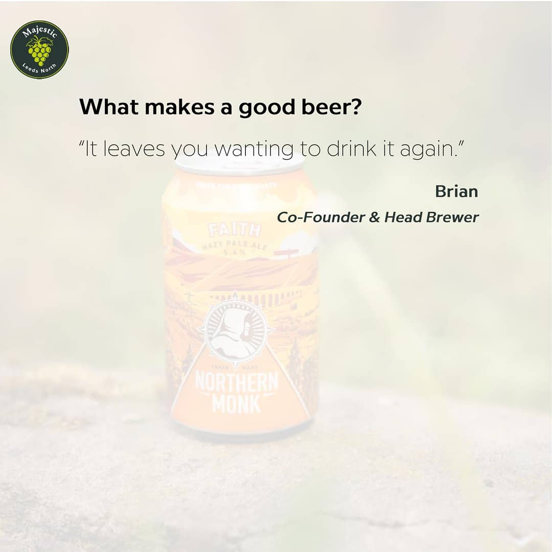 majesticleedsn's tweet photo. 🍺 NEXT UP... 🍺

It's Brian, Co-Founder &amp; Head Brewer of @NMBCo, interviewed by our Trainee Manager Jess!

📷 @marknewtonphoto

#northernmonk #northernmonkbrewery #northernmonkbeer #beer #craftbeer #majesticwine #majesticwineleeds #interview #exclusiveinterview #exclusive https://t.co/01UtOBYf8e