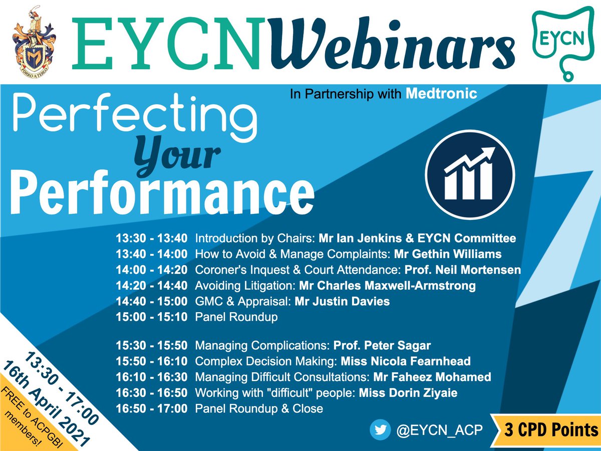 EYCN_ACP's tweet photo. Just over a week until our 3rd #colorectal career focused webinar. Exciting speakers, great talks & lively discussions lined up!
Registration free for @ACPGBI @Dukes_Club @EYCN_ACP members!
Sign up 👇 & get your questions ready
https://t.co/fe9VCksHwa
#PerfectYourPerformance https://t.co/qUkrKuSMEa