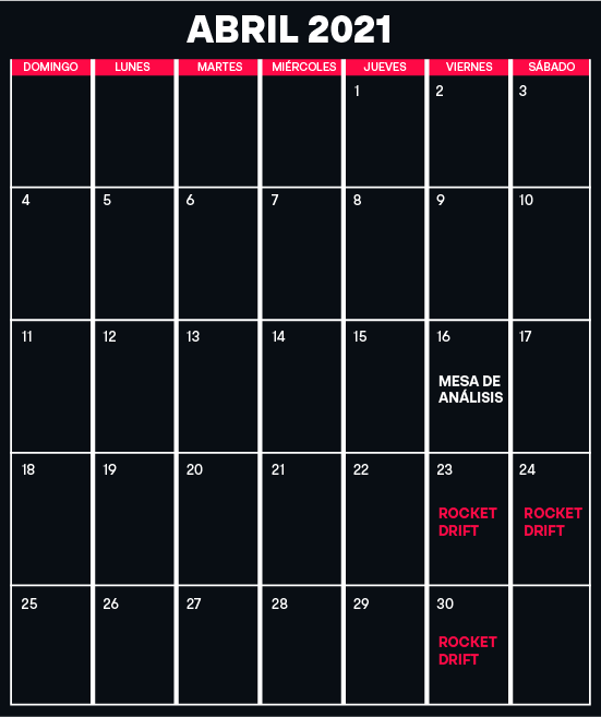 ANVesports's tweet photo. Con la intención de no chocar con las clasificatorias de la RLCS, hemos decidido aplazar el comienzo de #RocketDrift IV una semana. Aquí les dejamos el calendario de toda la temporada. https://t.co/idLOpsocyZ