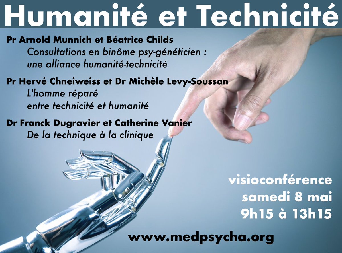 Les inscriptions sont ouvertes pour notre seconde matinée Zoom « Humanité et Technicité » medpsycha.org
