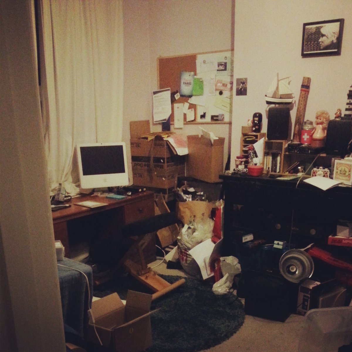 This is the first room I wrote DOT songs in (this is while moving in, it was usually tidier!!).
