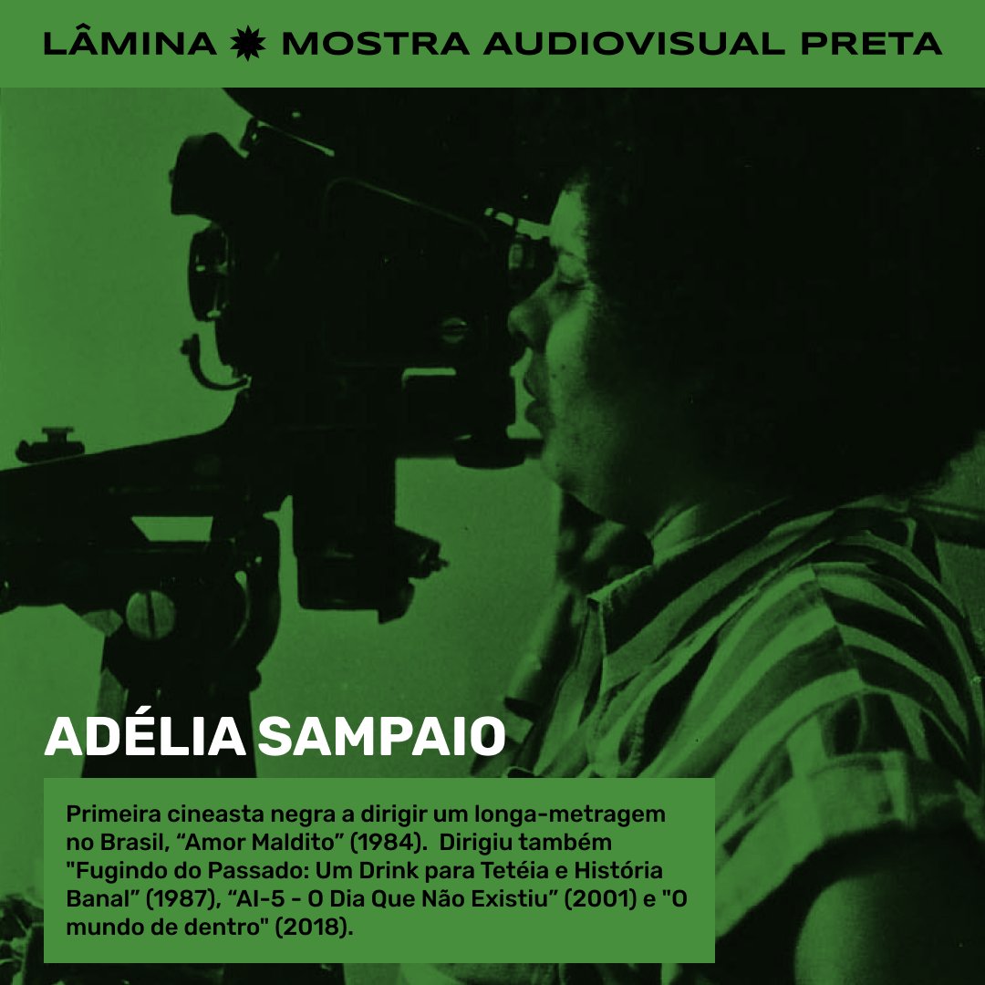 Adélia Sampaio foi a primeira cineasta negra a dirigir um longa-metragem no Brasil, “Amor Maldito” (1984).  #adeliasampaio #cinemanegro #diretoresnegros #diretorasnegras #cinema #diretoresdecinema #filmes  #protagonismonegro #negrosnocinema #cinemabrasileiro #cinemanacional