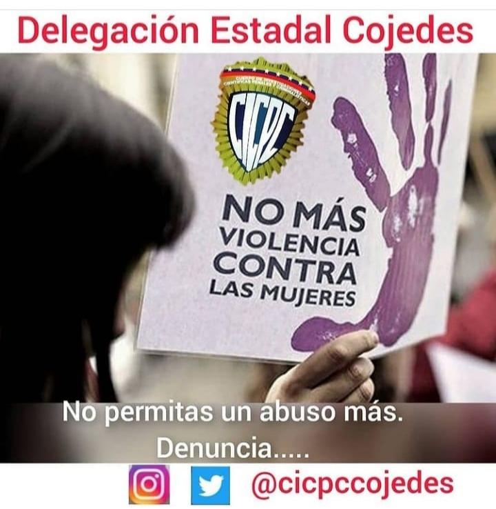Si eres Víctima de Violencia de Genero, 

Denuncia,

No calles

#CicpcCojedes
Siguenos a través de nuestras Redes Sociales 
@douglasricovzla @jsalazarcicpc @mercybracho71 @rediplosllanos 
@prensacicpc @cicpcprevencion 
@andradejonni 
instagram.com/p/CNadh0Uhsxa/…