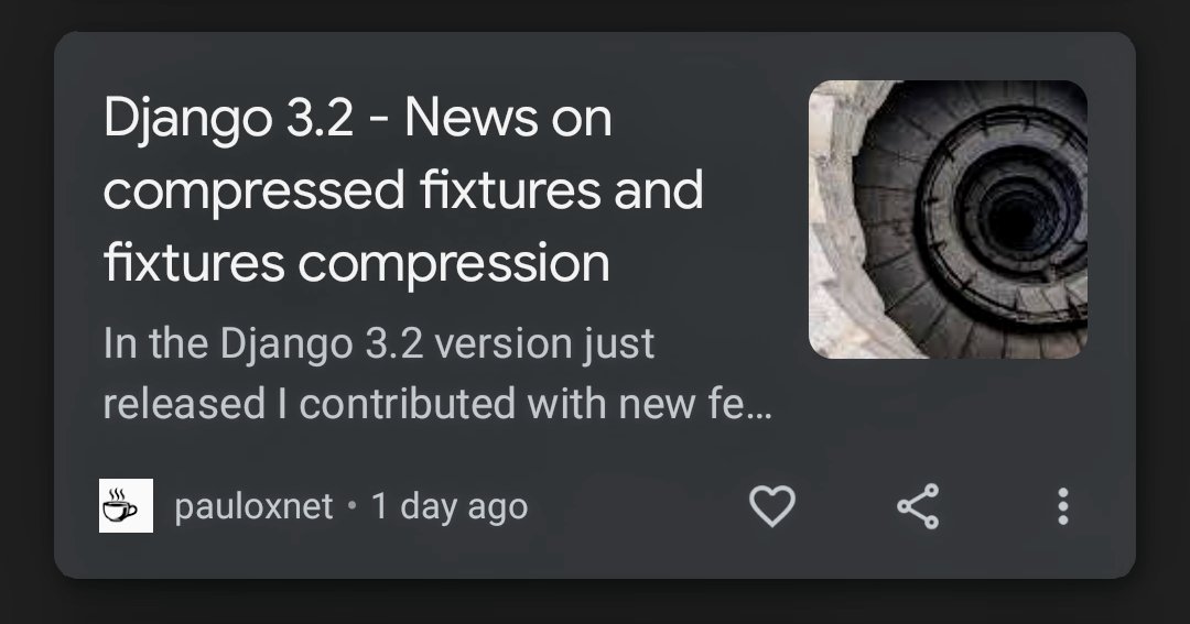 pauloxnet's tweet photo. I was pleasantly surprised to see my article in the Google News section on my Android phone. ๐ฐ
I hope the news has also appeared on your phones. ๐ฑ
#news #google #django #conpression https://t.co/PKODaahgFz