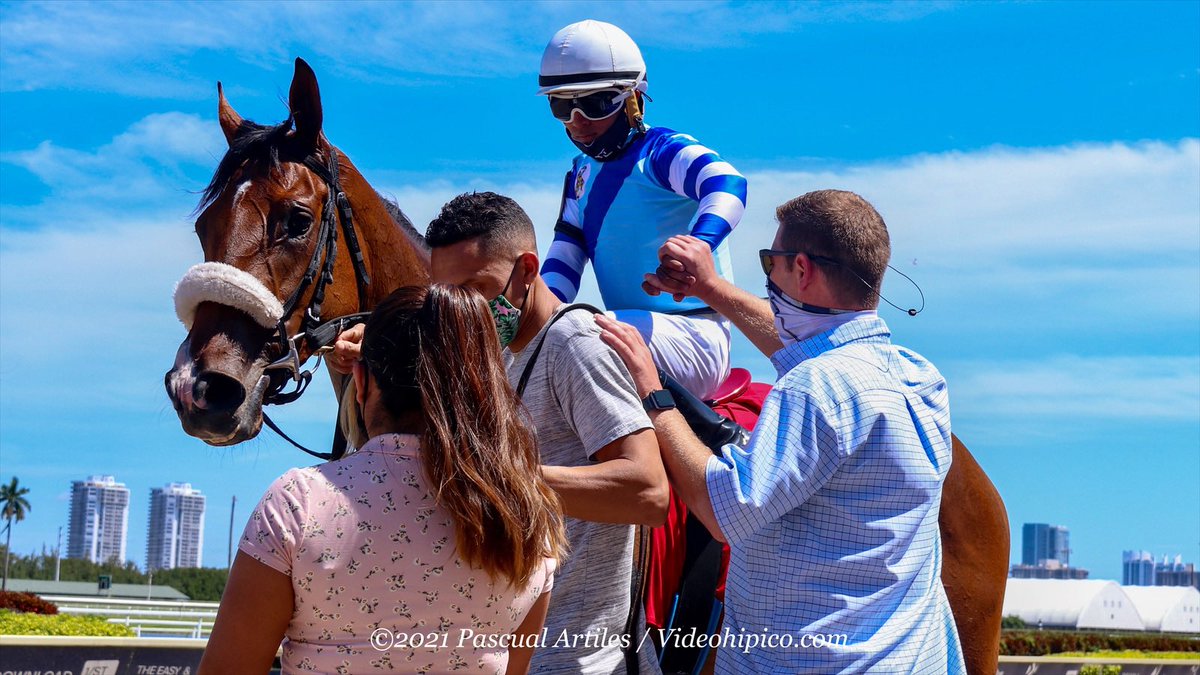 SweezeyK's tweet photo. #8Apr Por Que No (5-4) digs in to win Thursday's feature race, aboard Miguel Angel Vasquez @SweezeyK trains for Fano Racing at #GulfstreamPark
Congratulations to all the winning connections. 1st victory for trainer J. Kent Sweezey #SpringSummerMeet 2021.
📸 @artilespascualf https://t.co/Kfm6MhF8UH