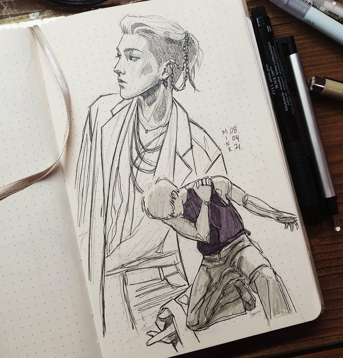 I really liked the sketch version so I took pics hehe sometimes taking pics takes more time than sketching.... 