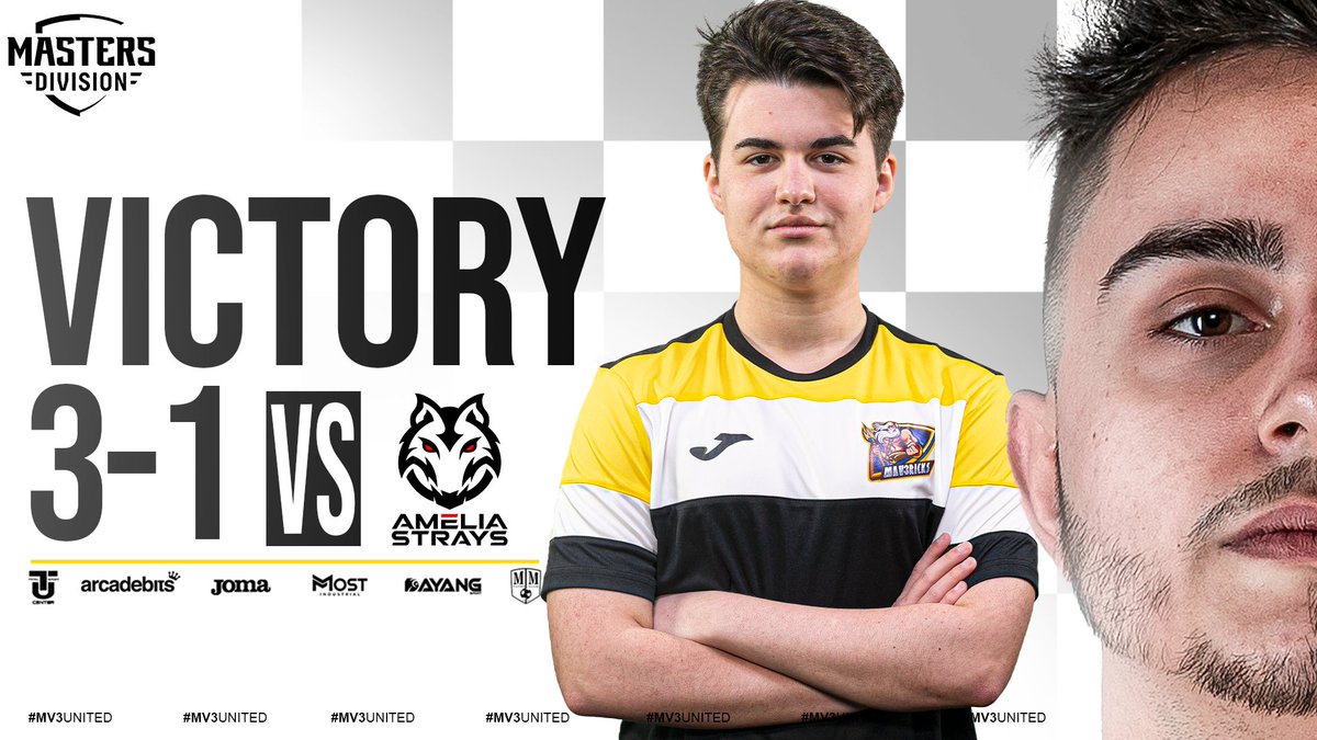 MV3United's tweet photo. ¡EMPEZAMOS BIEN EL 2º SPLIT! 💥 Ganamos el partidazo de #MastersDivision1 por 3-1 ante @TeamAmelia_. 💪🏽
👑 @SupeeR_3
👑 @EriKBooM_
👑 @Sukry5
👑 @ReeaLKnxws
#MV3United #GoMV3 🖤💛 https://t.co/BWzceDqrvm
