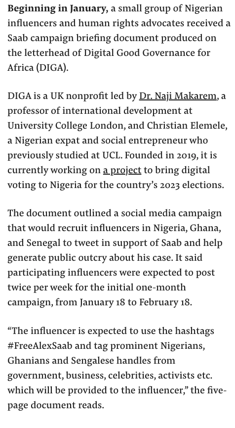 Multiple people confirmed the payments and we obtained a campaign brief from Digital Good Governance for Africa that outlined the plan. This story exposes the widespread manipulation of Twitter by Nigerian influencers, an issue that takes on urgency with elections coming in 2023.