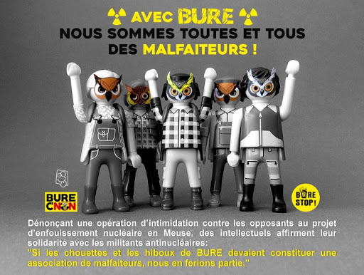 ⚠️Le procès pour asso de malfaiteurs à #Bure aura lieu les 1/2/3 juin au TGI de Bar le Duc. 
Nous serons là pour soutenir les personnes mises en examen, mais aussi parce que ce procès est celui de la lutte contre #Cigéo. C’est le nôtre. Nous sommes toutes et tous des malfaiteurs.