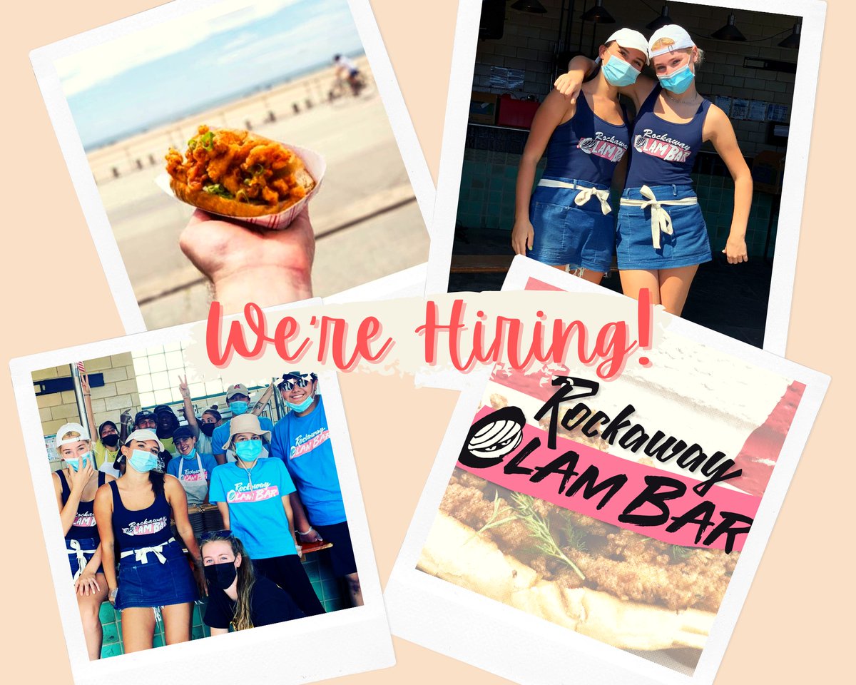 2021: BIG BEACH ENERGY! Join us in Rockaway for the summer to make some money, some friends, and some tan lines! Looking for Asst Mgrs, Counter Help &amp; Prep Cooks. Email keri@rockwayclambar.com for more info. #BigBeachEnergy