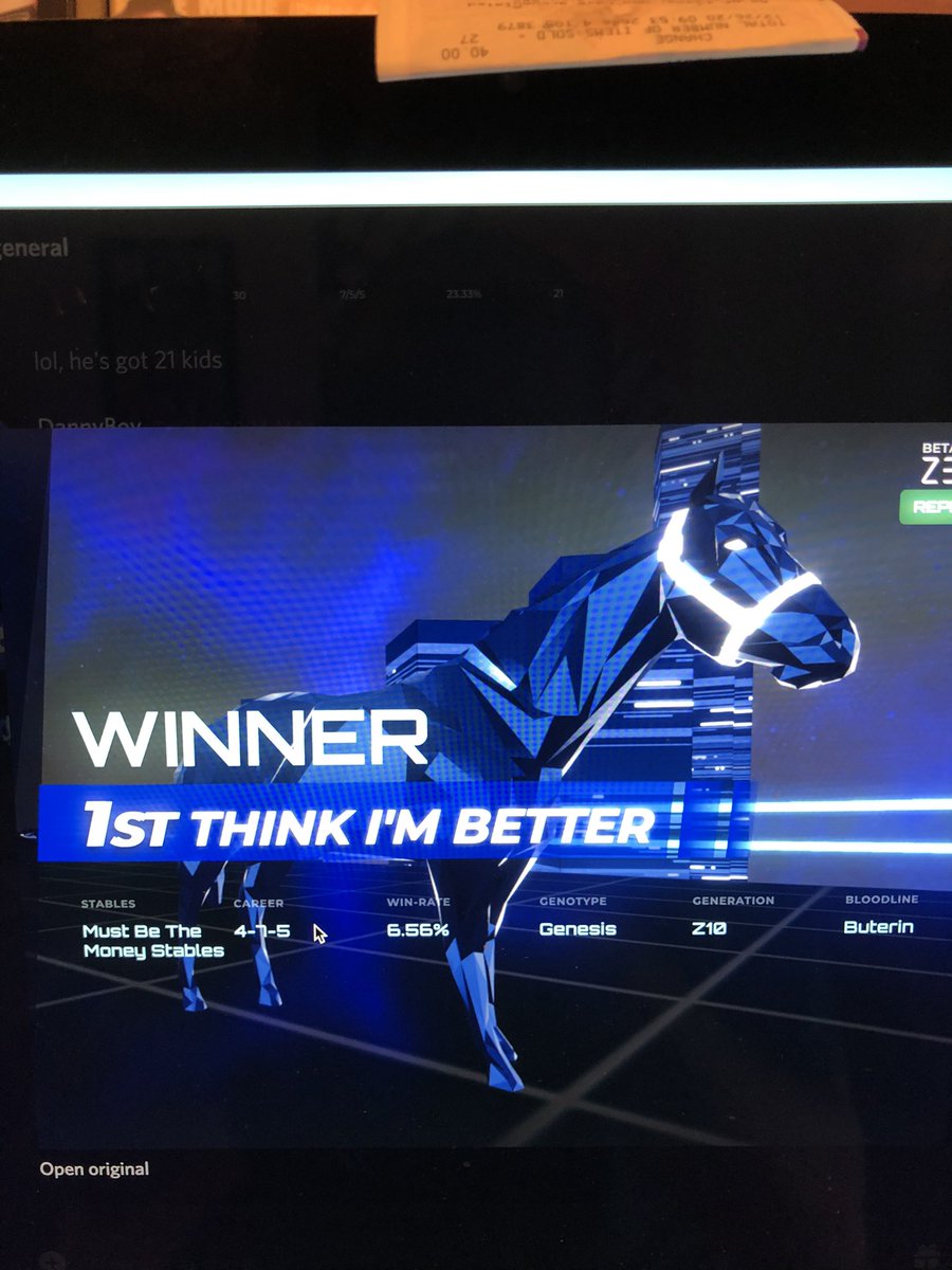 digitslim's tweet image. Another victory for                      Think I’m Better. Love this pony!! Thanks again @MoonboyNBA