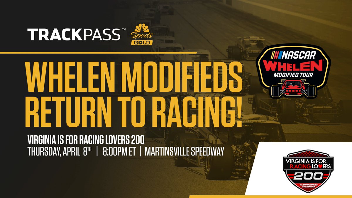 You don’t want to miss the action tonight at Martinsville Speedway! Tune in on TrackPass: nbcsports.com/gold/trackpass…
