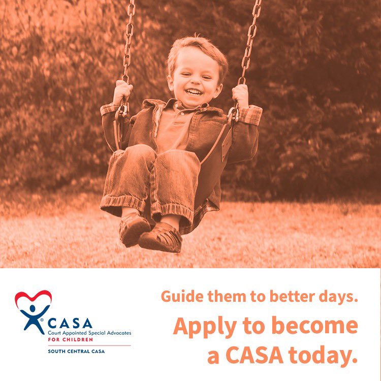 OkieCASA's tweet photo. As a CASA volunteer, you can help guide foster children to better days. Help them forget their troubles and find the joys of just being a kid. Link is in bio to apply! #oklahomafosterchildren #volunteer #oklahoma #clevelandcounty #mcclaincounty #garvincounty https://t.co/HFn3sMTVJs