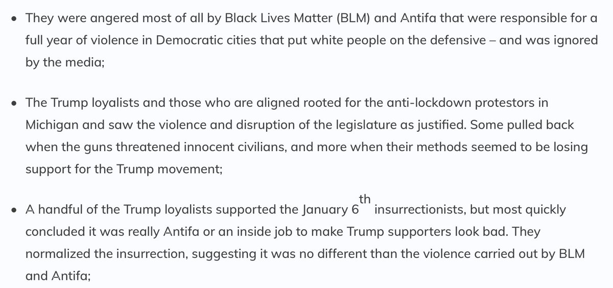 This (from  @StanGreenberg) matches what I've seen since last summer in right-leaning social media spaces. And it pushes to me ask aloud—as a real question, not a rhetorical one—Why aren't we talking how 'Antifa' cost the Democrats votes? No, really, why?  https://democracycorps.com/republican-party-project/what-will-trump-loyalists-sensed-powerlessness-mean-for-politics/