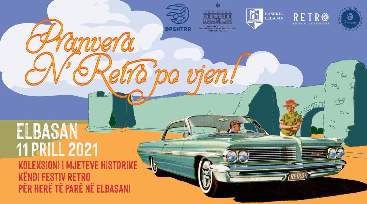 BGonxhja's tweet photo. Pranvera na thërret në Elbasanin e mbushur me ngjyra e tinguj Retro!🥳🧡🚗🛵 11 Prill, ora 10:00 na gjeni te bulevardi i Kalasë! Një mozaik vlerash e motivesh Retro ju mirëpret këtë të diel si himn i pranverës e ditëve me diell që na presin!☀️S’mungon Punishtja e Targave Suvenir! https://t.co/vwLuA48wyw