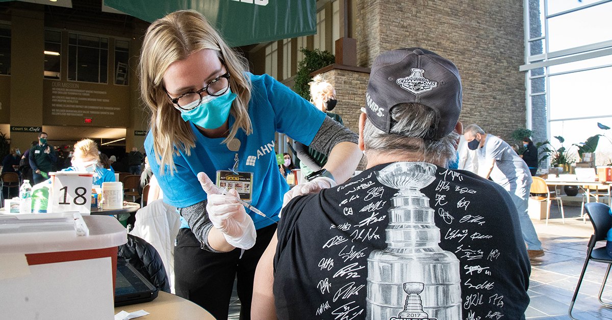 AHNtoday's tweet photo. If you're looking for a vaccine appointment, we still have slots open for our clinic at Next Tier Connect in Monroeville on 4/9 and 4/10. You can schedule here: https://t.co/USB6fCOtx2 https://t.co/gooLP2C0iS