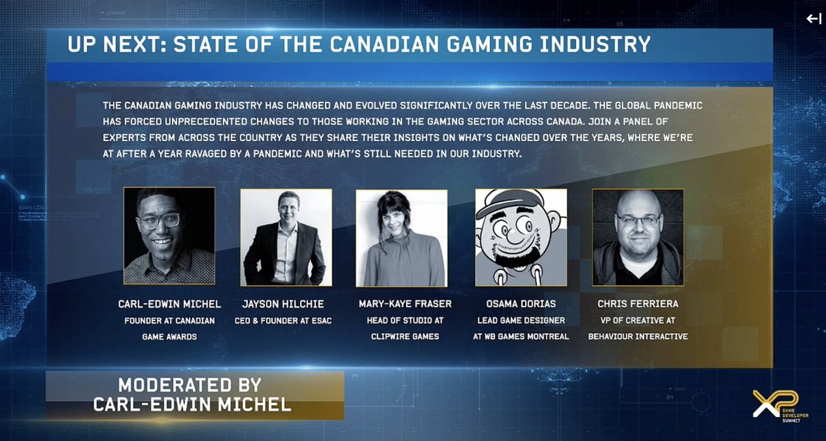 ClipwireGames's tweet photo. Thank you so much to @xpgamesummit for having us today! Great discussion with @carledwin @JaysonHilchie on trends in the Canadian gaming industry and what’s to come. https://t.co/N7Pa4Dp7hR